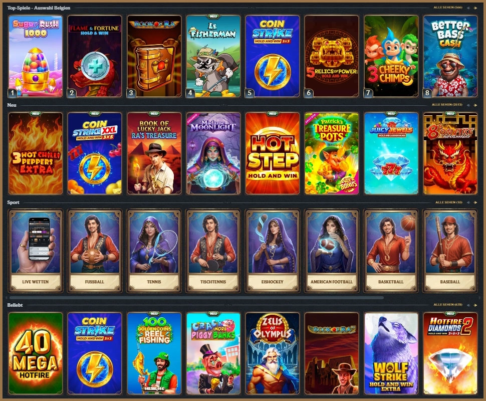 Alle Slots und Casino-Spiele bei AstroMania für deutsche Spieler